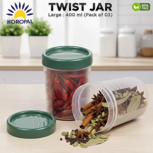 Twist Jar 400ml (3 pcs pack) - Image 2